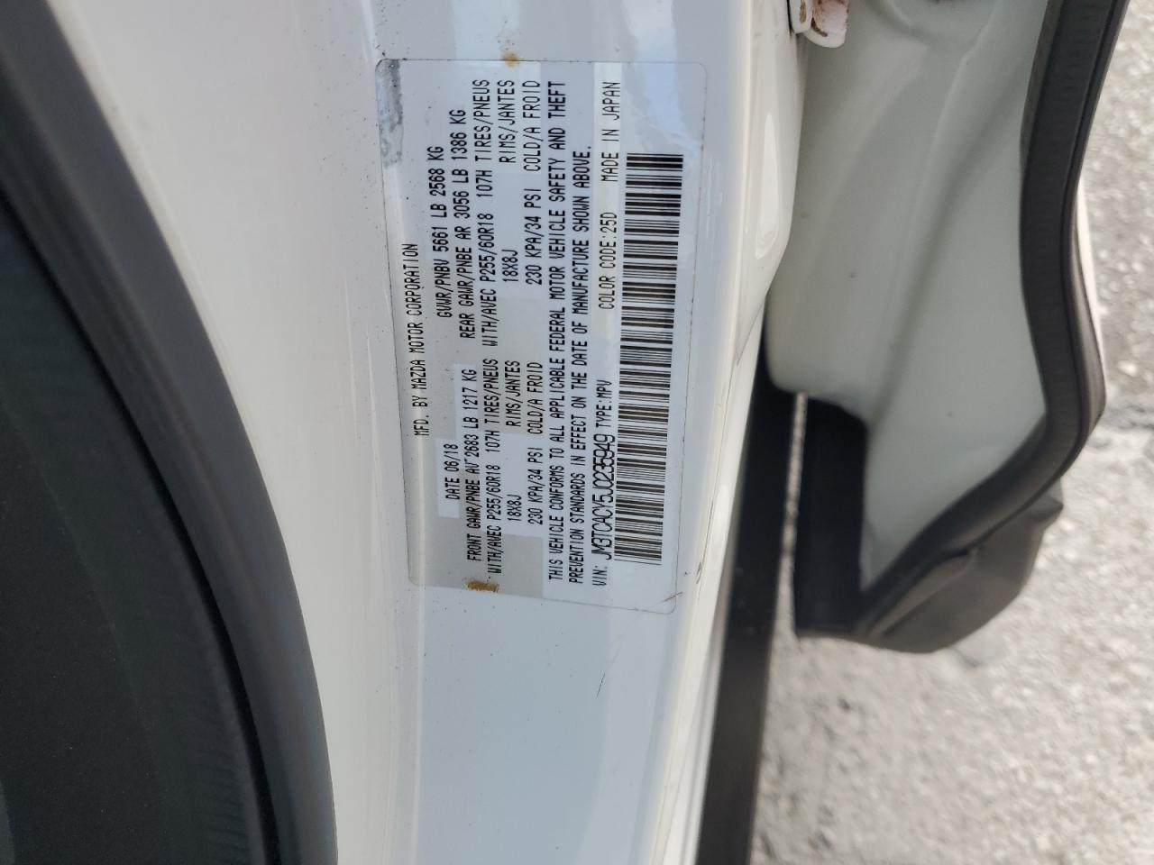 2018 Mazda Cx-9 Touring VIN: JM3TCACY5J0235949 Lot: 82595915