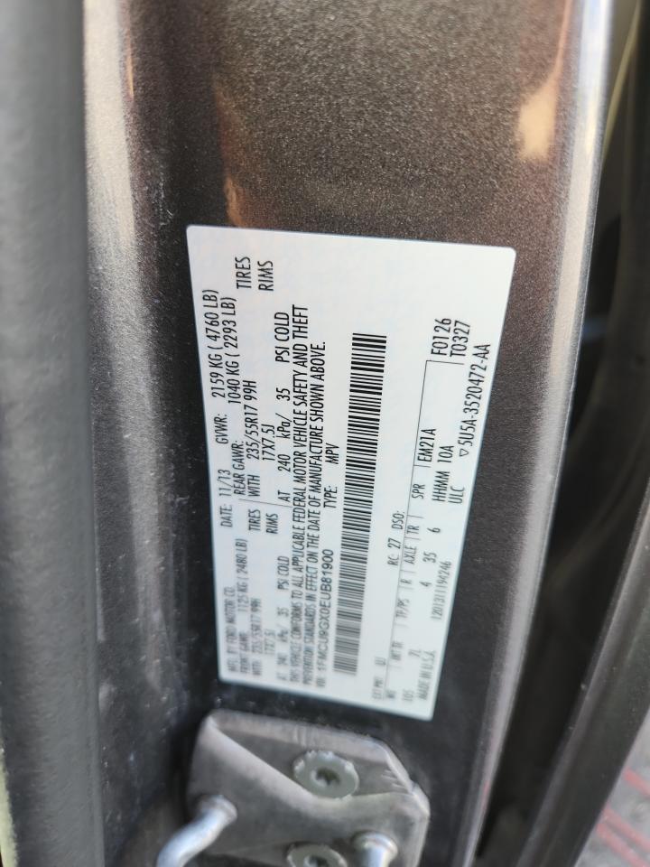 2014 Ford Escape Se VIN: 1FMCU9GX0EUB81900 Lot: 85336455