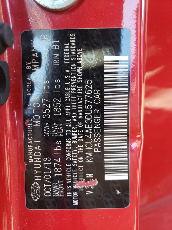 2013 Hyundai Accent Gls VIN: KMHCU4AE0DU577625 Lot: 85679055