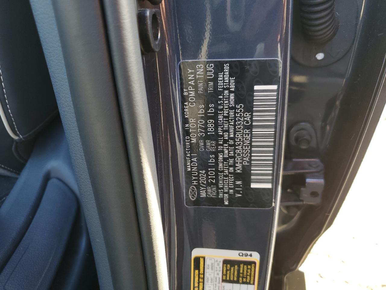 2024 Hyundai Venue Sel VIN: KMHRC8A35RU332555 Lot: 84655825