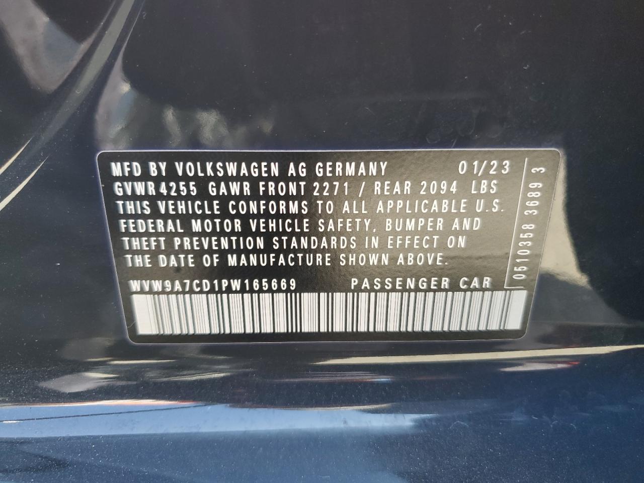 2023 Volkswagen Gti 40Th Anniversary VIN: WVW9A7CD1PW165669 Lot: 84748295