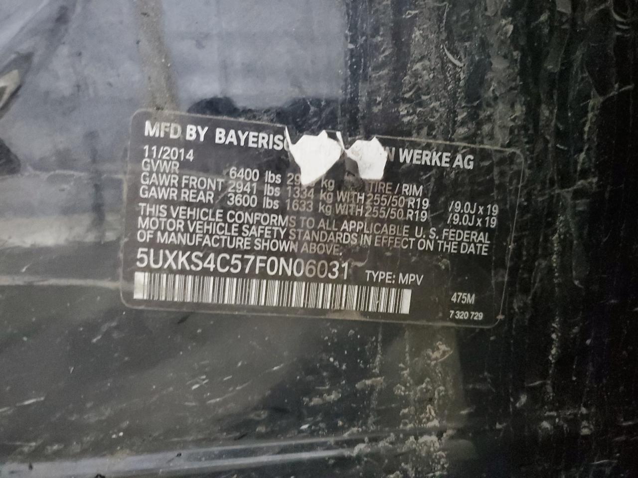 2015 BMW X5 xDrive35D VIN: 5UXKS4C57F0N06031 Lot: 86642065