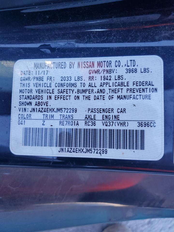 2018 Nissan 370Z Base VIN: JN1AZ4EHXJM572299 Lot: 86687455