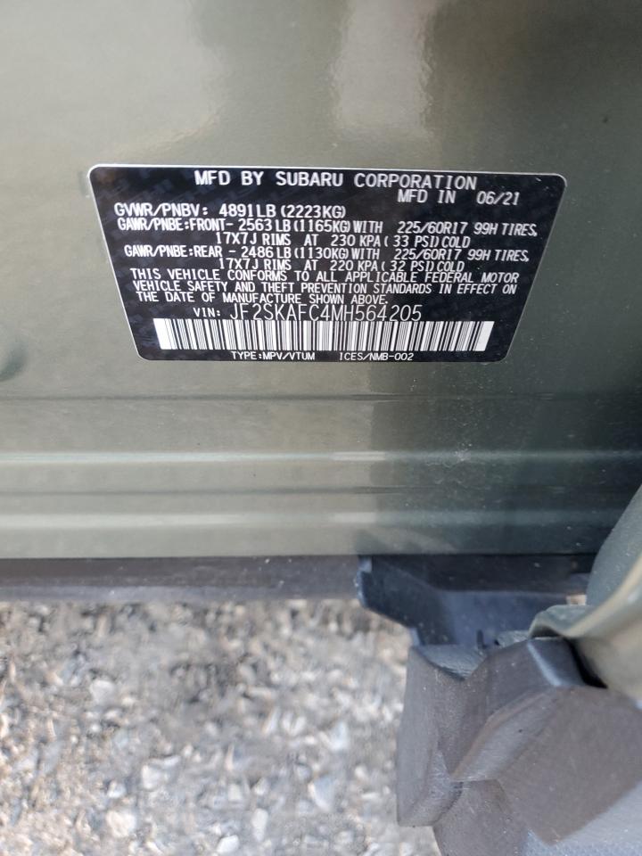2021 Subaru Forester Premium VIN: JF2SKAFC4MH564205 Lot: 85080655
