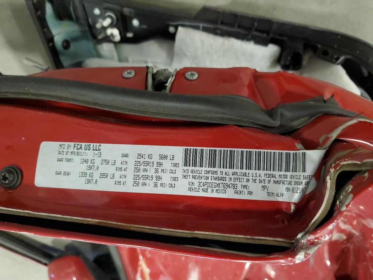 2019 Dodge Journey Gt VIN: 3C4PDDEGXKT694783 Lot: 82484355