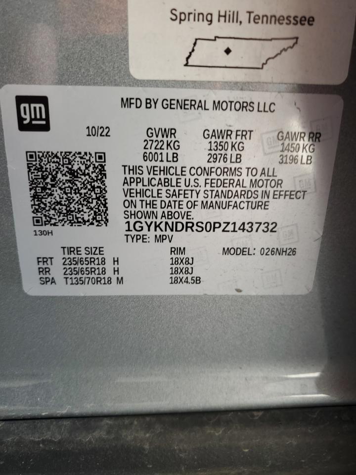 2023 Cadillac Xt5 Premium Luxury VIN: 1GYKNDRS0PZ143732 Lot: 87078675