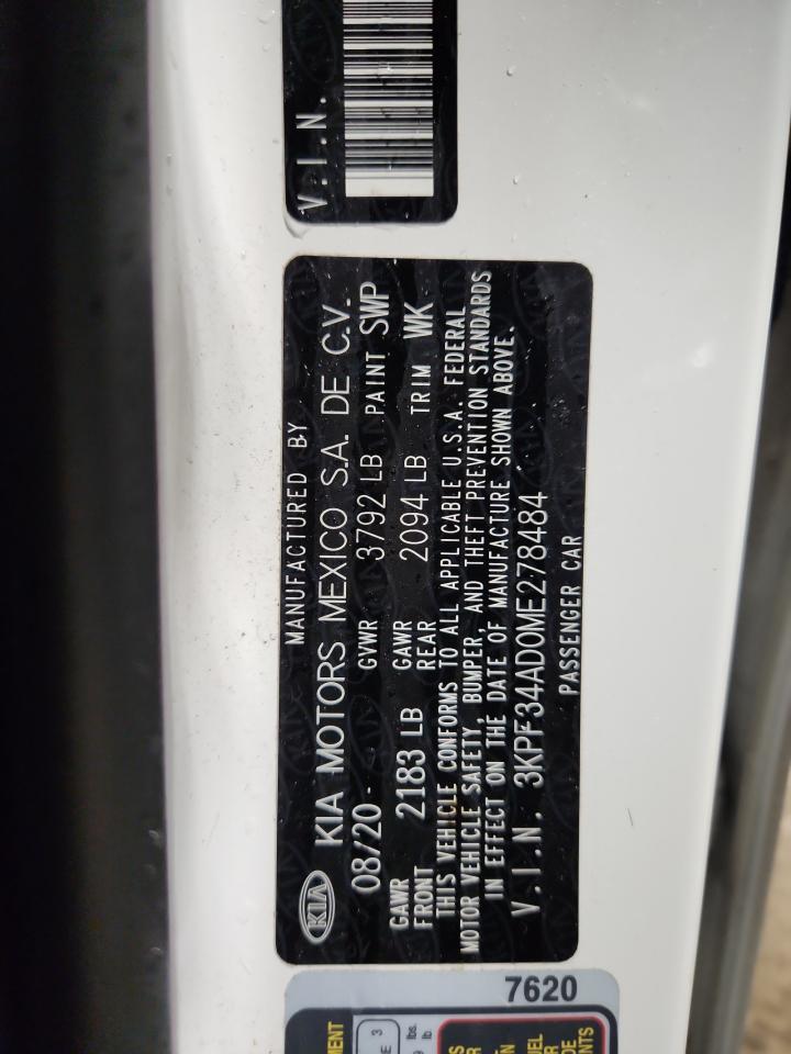 2021 Kia Forte Gt Line VIN: 3KPF34AD0ME278484 Lot: 90358845