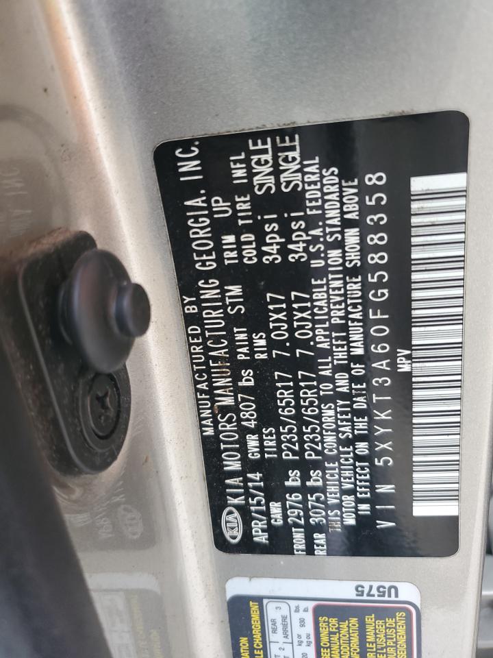 2015 Kia Sorento Lx VIN: 5XYKT3A60FG588358 Lot: 84957895