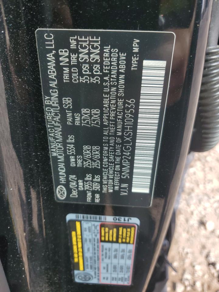 2025 Hyundai Santa Fe Sel VIN: 5NMP24GLXSH109536 Lot: 85816885