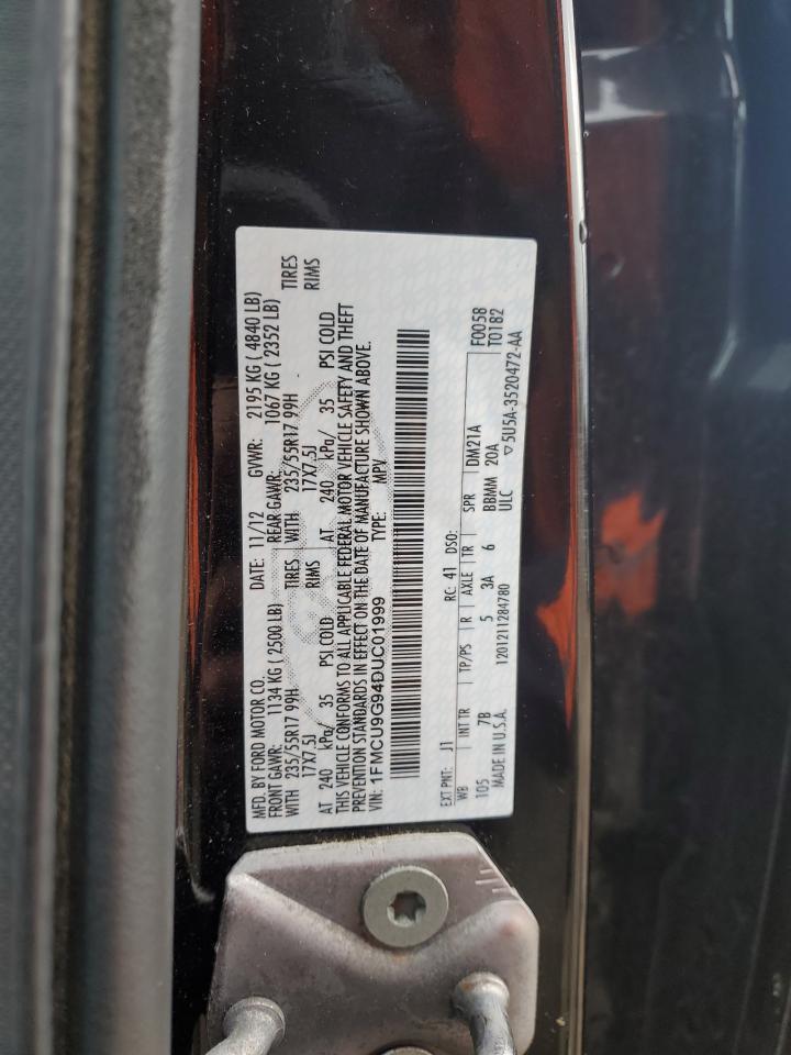 2013 Ford Escape Se VIN: 1FMCU9G94DUC01999 Lot: 89538595