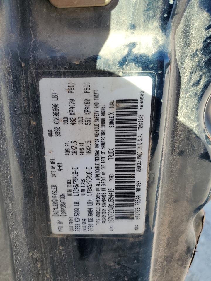 2001 Dodge Ram 2500 VIN: 1B7KF23W81J594416 Lot: 85103645