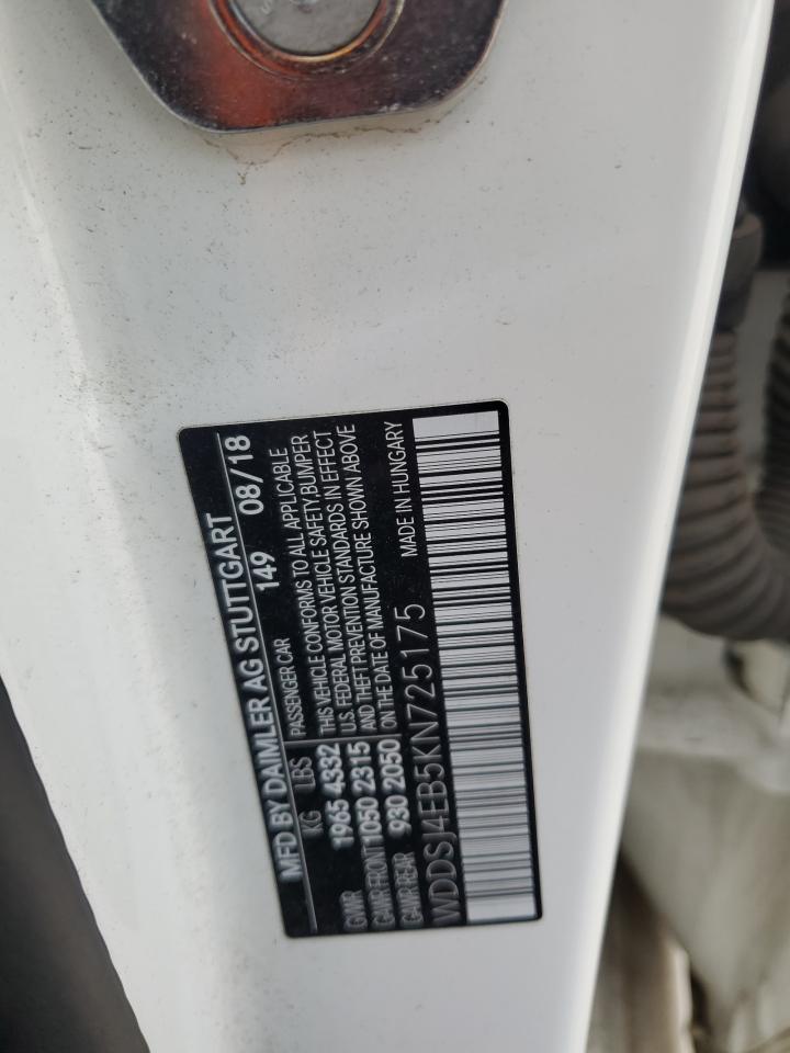 2019 Mercedes-Benz Cla 250 VIN: WDDSJ4EB5KN725175 Lot: 82244535