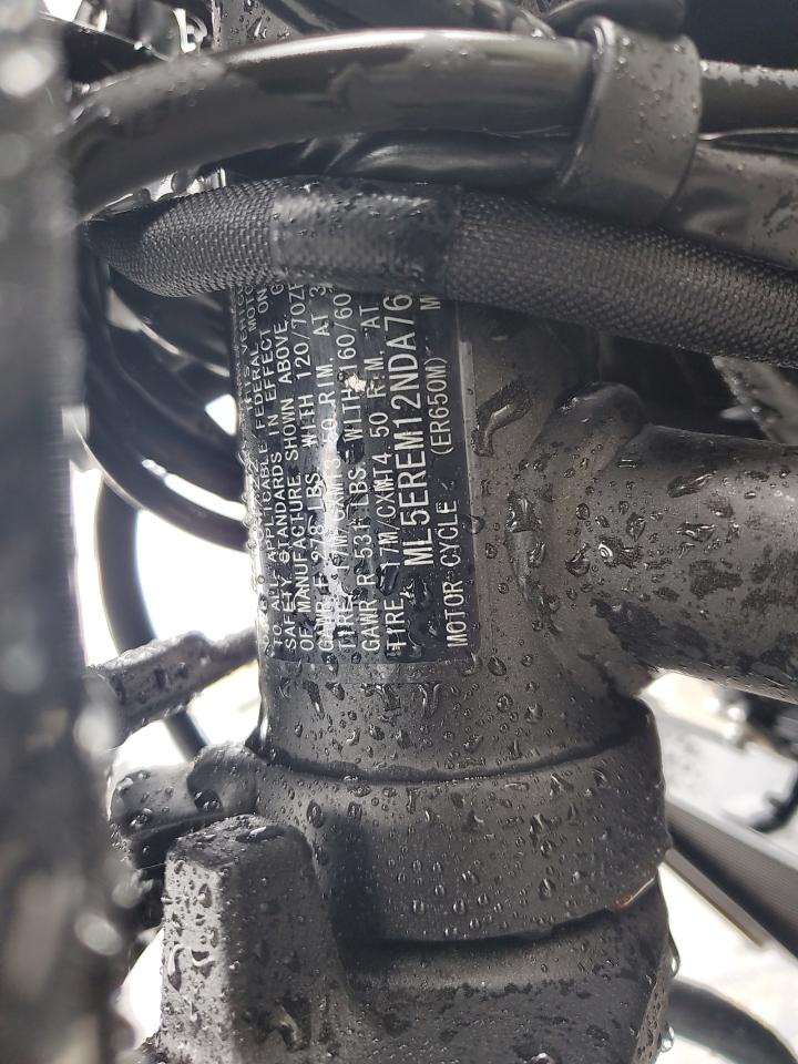 2022 Kawasaki Er650 M VIN: ML5EREM12NDA76716 Lot: 82412975