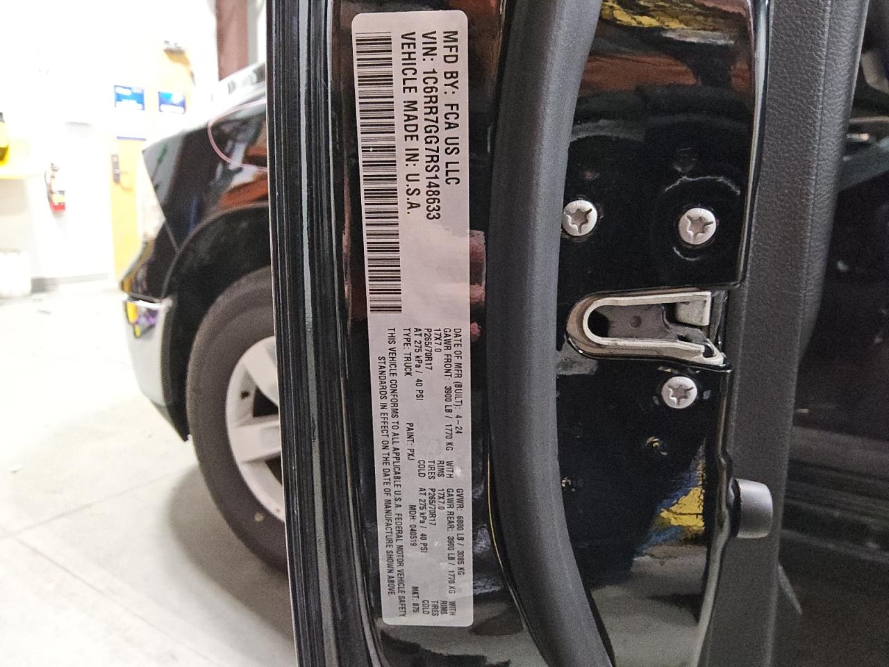 2024 Ram 1500 Classic Slt VIN: 1C6RR7GG7RS148633 Lot: 87298165