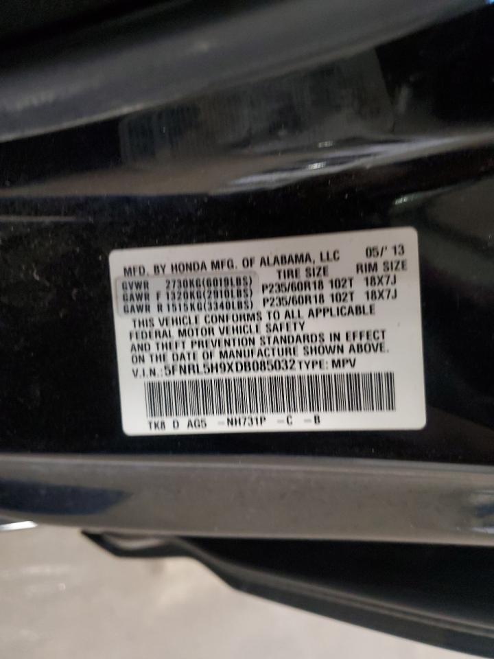 2013 Honda Odyssey Touring VIN: 5FNRL5H9XDB085032 Lot: 82404435