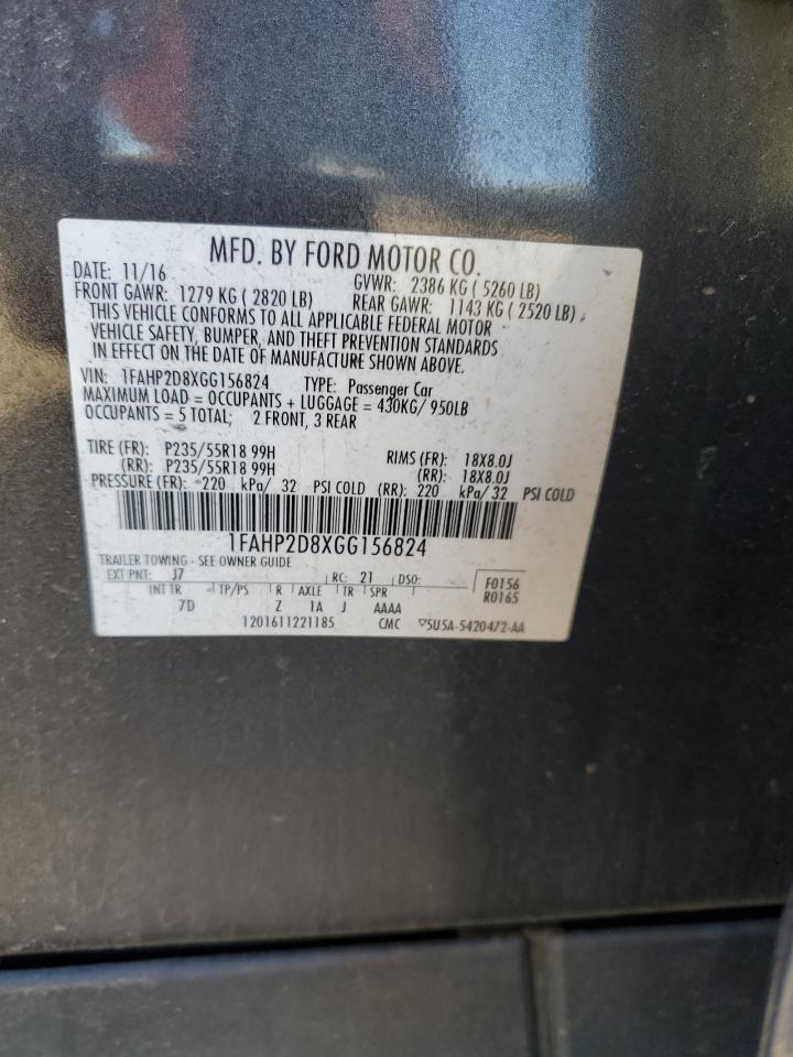 2016 Ford Taurus Se VIN: 1FAHP2D8XGG156824 Lot: 83775815