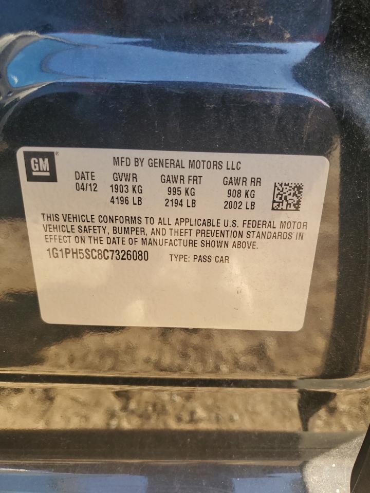 2012 Chevrolet Cruze Ltz VIN: 1G1PH5SC8C7326080 Lot: 84911295