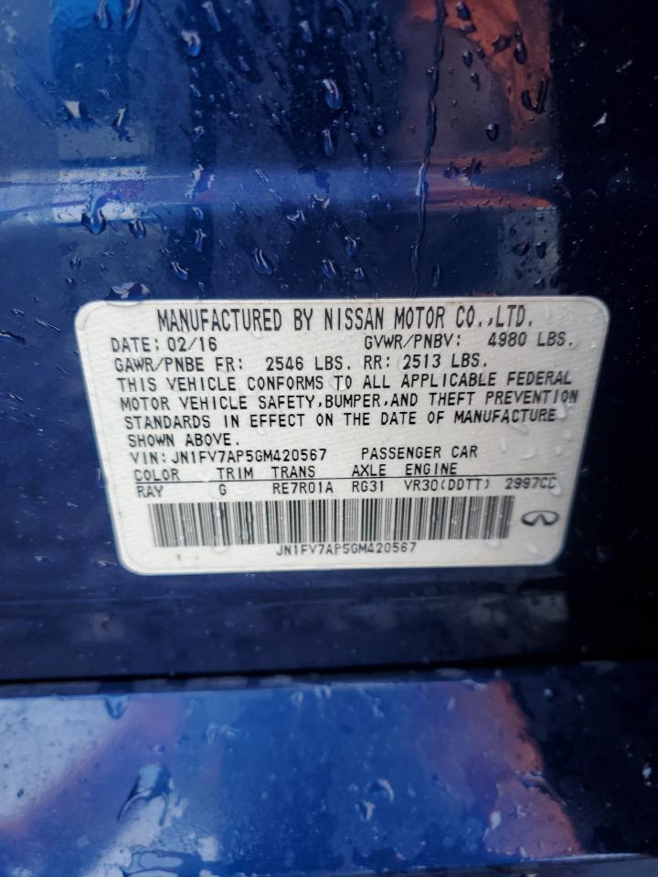 2016 Infiniti Q50 Red Sport 400 VIN: JN1FV7AP5GM420567 Lot: 89529535