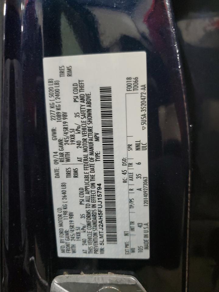 2015 Lincoln Mkc VIN: 5LMTJ2AH5FUJ15794 Lot: 83961665