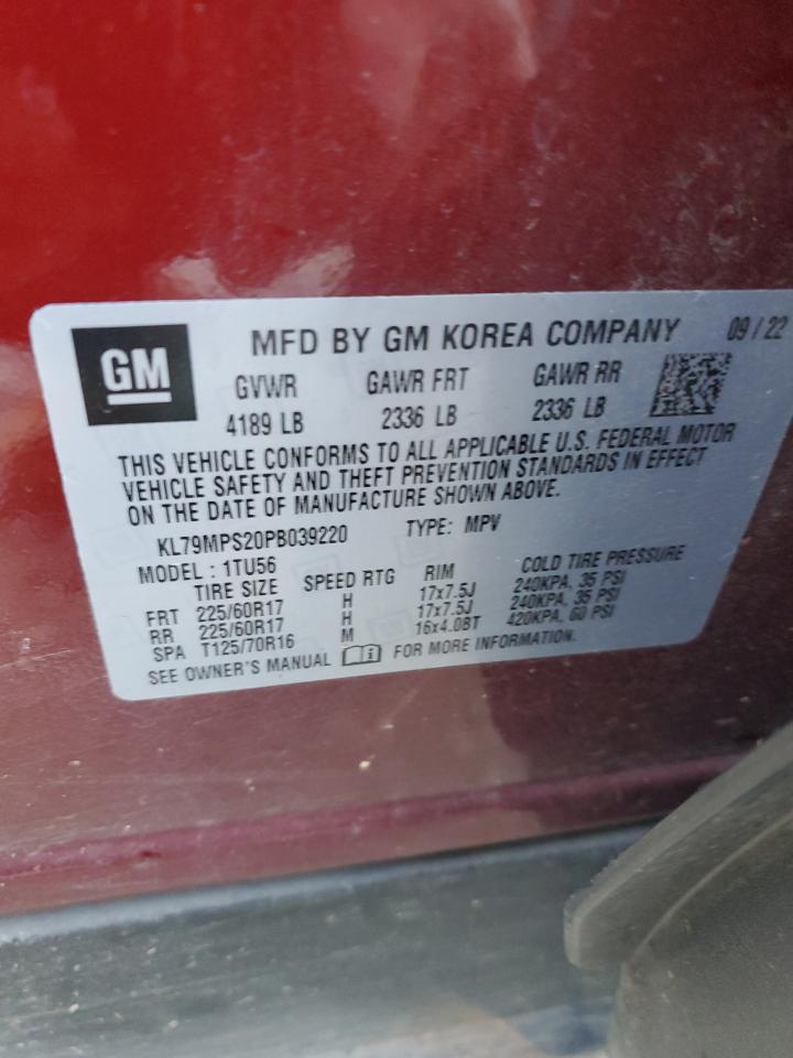 2023 Chevrolet Trailblazer Lt VIN: KL79MPS20PB039220 Lot: 90682065