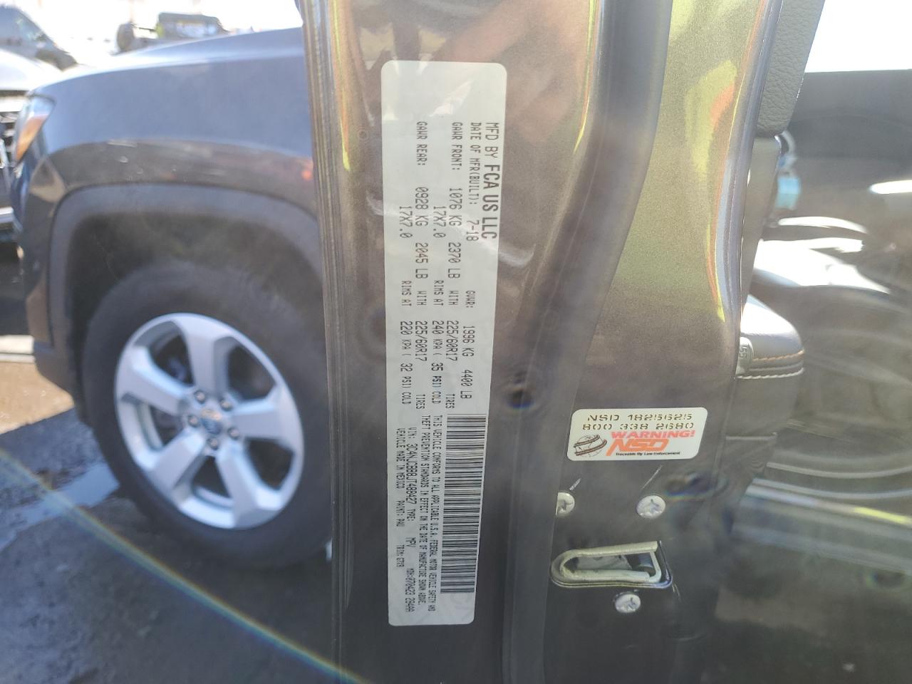 2018 Jeep Compass Latitude VIN: 3C4NJCBB8JT488427 Lot: 87464355