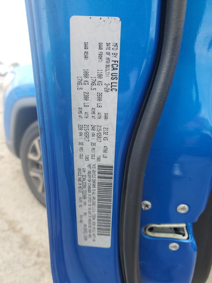 2020 Jeep Compass Trailhawk VIN: 3C4NJDDBXLT222008 Lot: 86600215