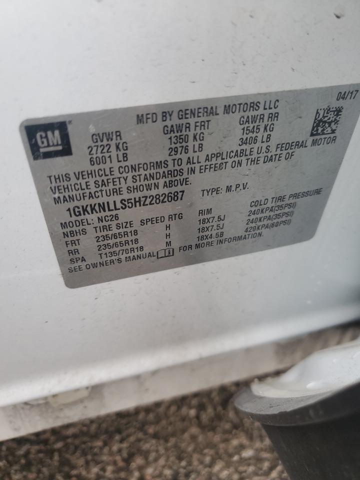 2017 GMC Acadia Sle VIN: 1GKKNLLS5HZ282687 Lot: 90028795