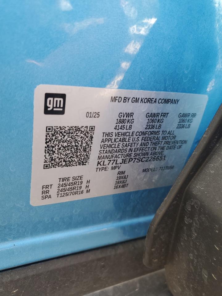 2025 Chevrolet Trax 2Rs VIN: KL77LJEP7SC226651 Lot: 86438865