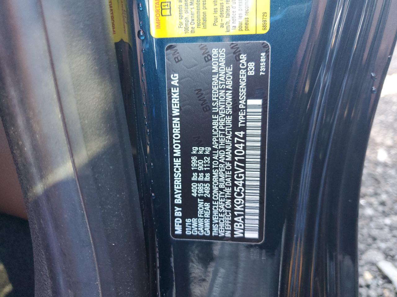 2016 BMW 228 I Sulev VIN: WBA1K9C54GV710474 Lot: 84961175