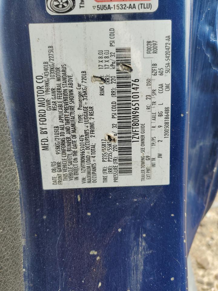 2006 Ford Mustang VIN: 1ZVFT80N965101476 Lot: 82708485