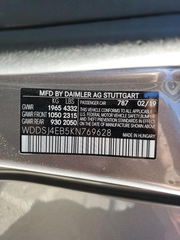 2019 Mercedes-Benz Cla 250 VIN: WDDSJ4EB5KN769628 Lot: 90066695