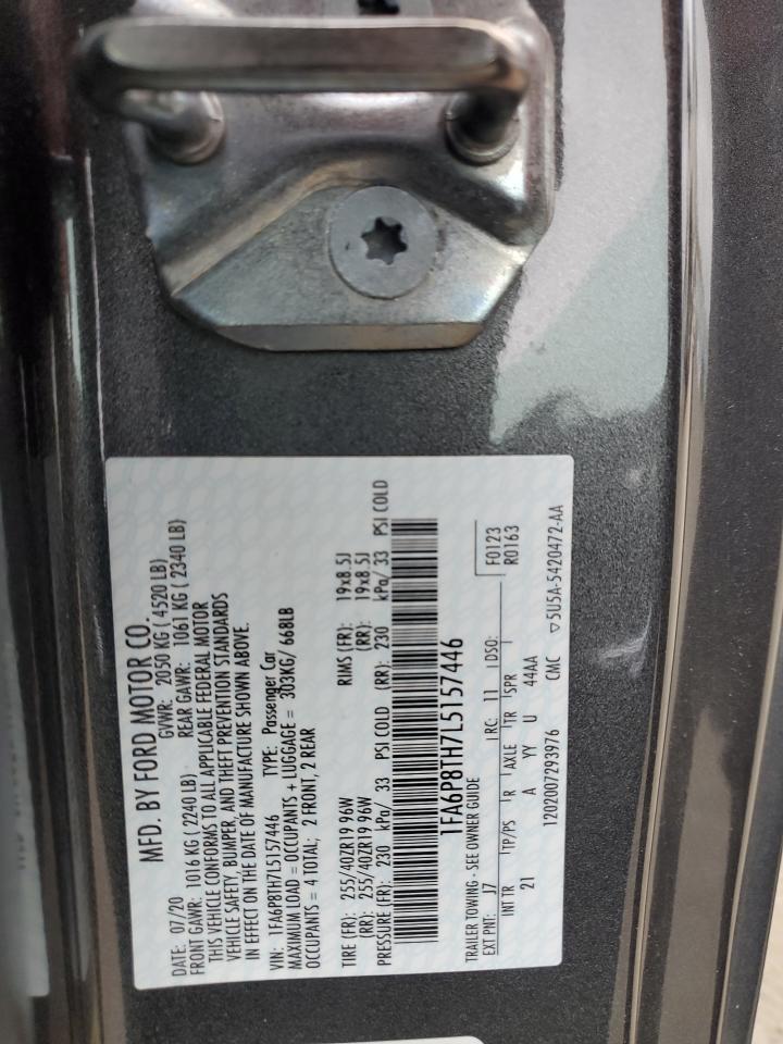 2020 Ford Mustang VIN: 1FA6P8TH7L5157446 Lot: 90321235