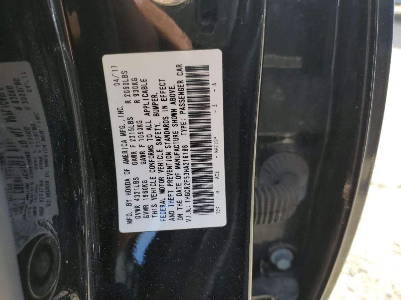 2017 Honda Accord Sport VIN: 1HGCR2F53HA216188 Lot: 81634525