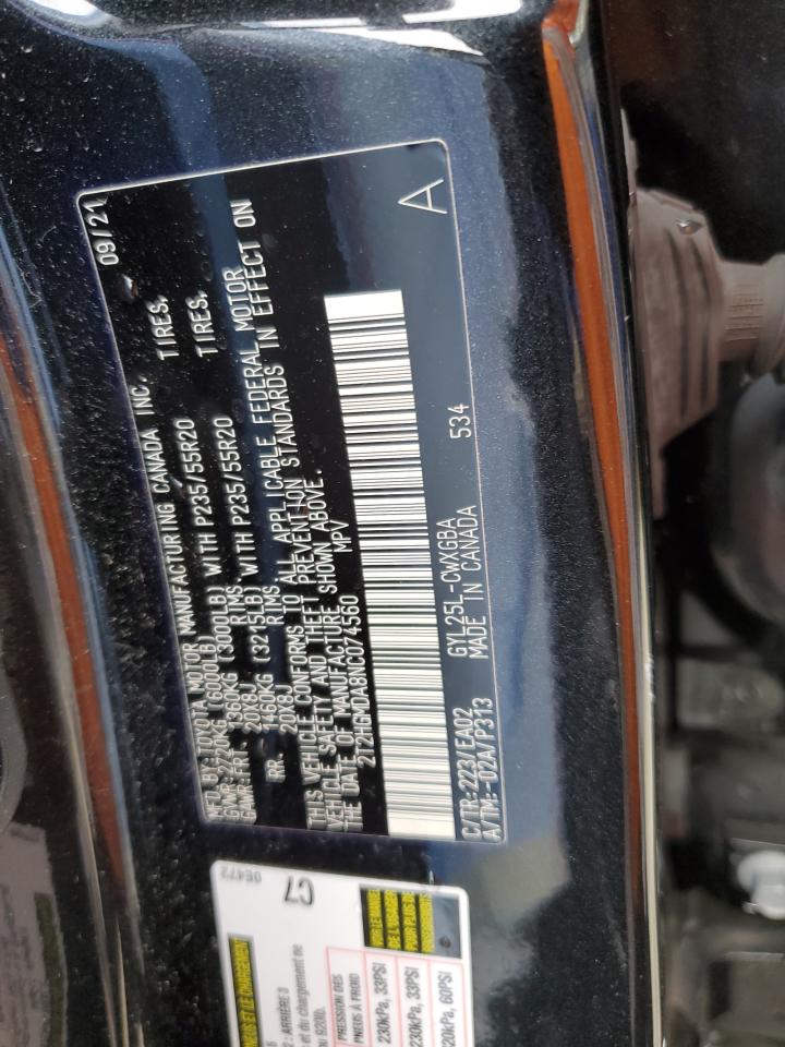 2022 Lexus Rx 450H VIN: 2T2HGMDA8NC074560 Lot: 86160995