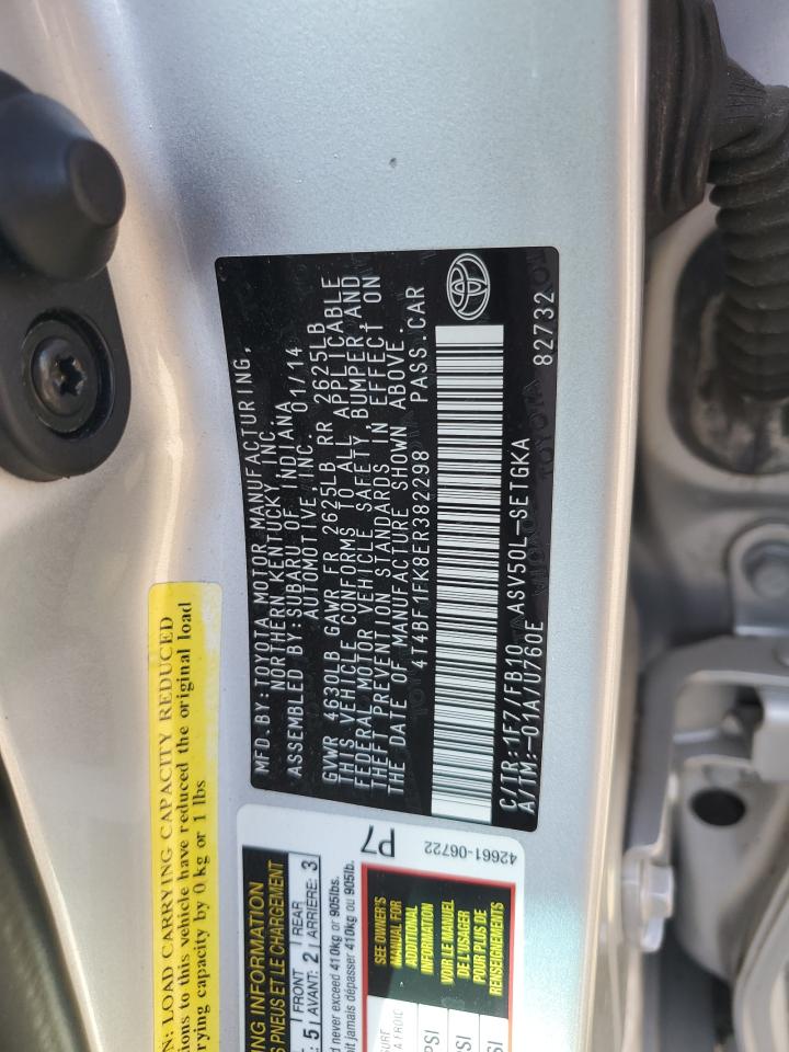 2014 Toyota Camry L VIN: 4T4BF1FK8ER382298 Lot: 82366215