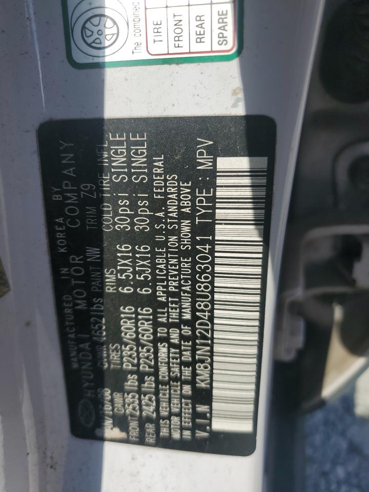 2008 Hyundai Tucson Se VIN: KM8JN12D48U863041 Lot: 82631485