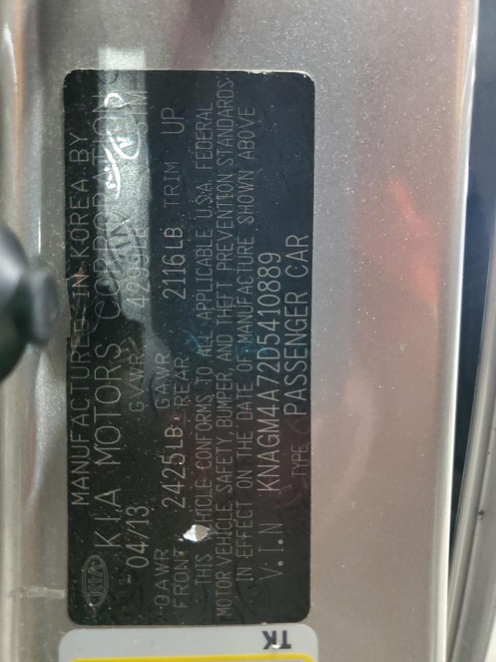 2013 Kia Optima Lx VIN: KNAGM4A72D5410889 Lot: 86223595