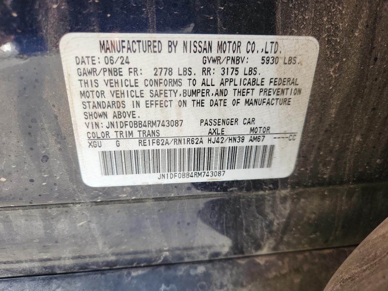 2024 Nissan Ariya Evolve+ VIN: JN1DF0BB4RM743087 Lot: 90109935