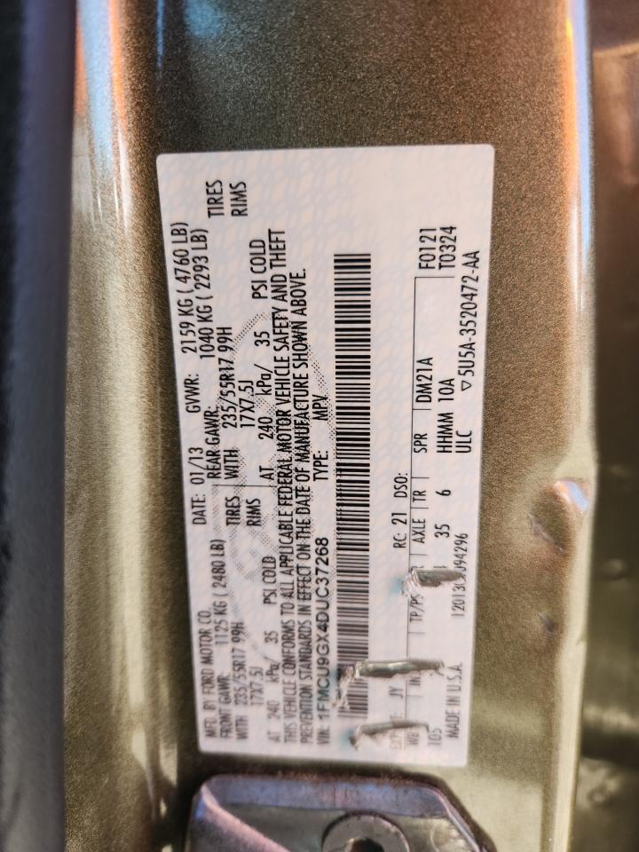 2013 Ford Escape Se VIN: 1FMCU9GX4DUC37268 Lot: 82624005