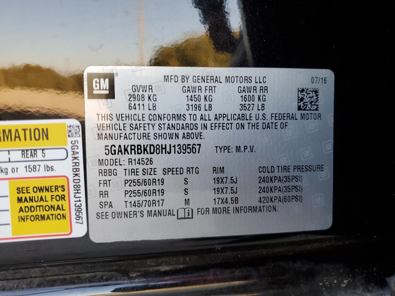 2017 Buick Enclave VIN: 5GAKRBKD8HJ139567 Lot: 85757745