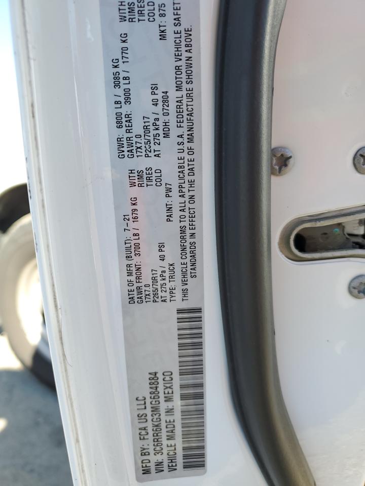 2021 Ram 1500 Classic Tradesman VIN: 3C6RR6KG3MG684884 Lot: 90951465