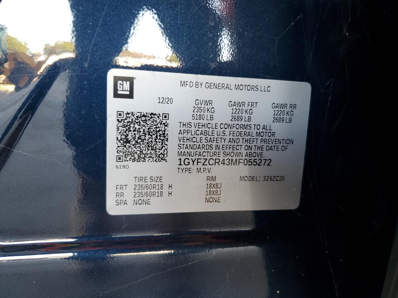 2021 Cadillac Xt4 Premium Luxury VIN: 1GYFZCR43MF055272 Lot: 86995405