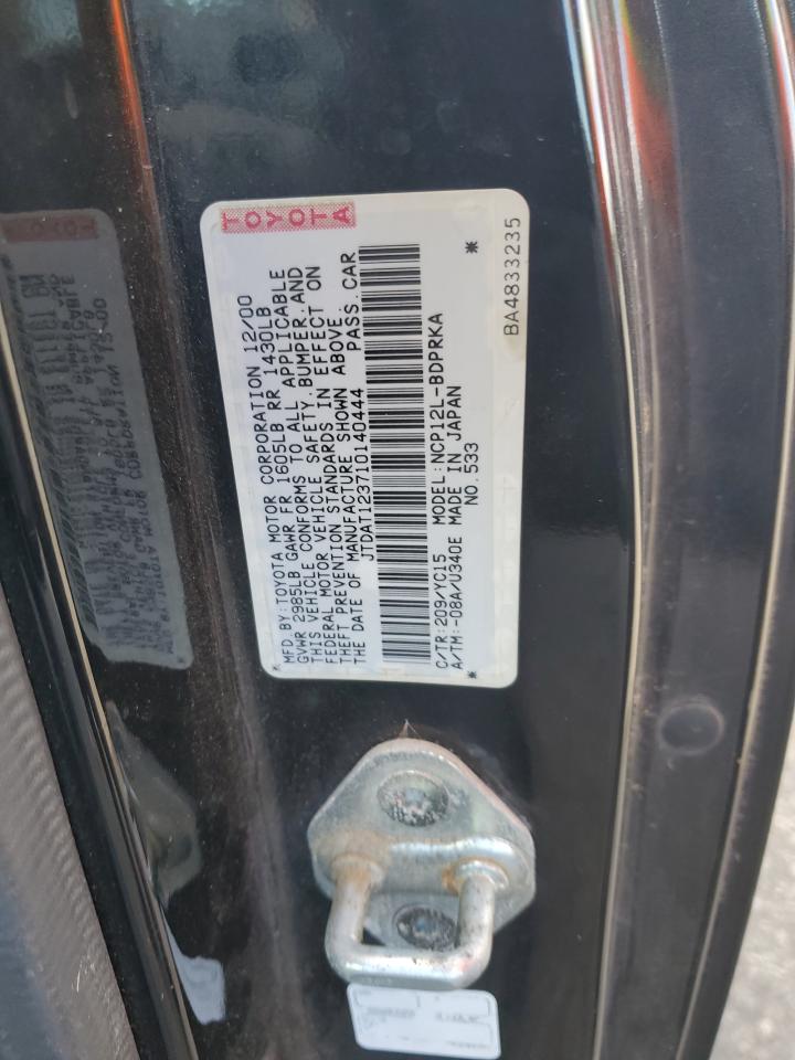 2001 Toyota Echo VIN: JTDAT123710140444 Lot: 85359065