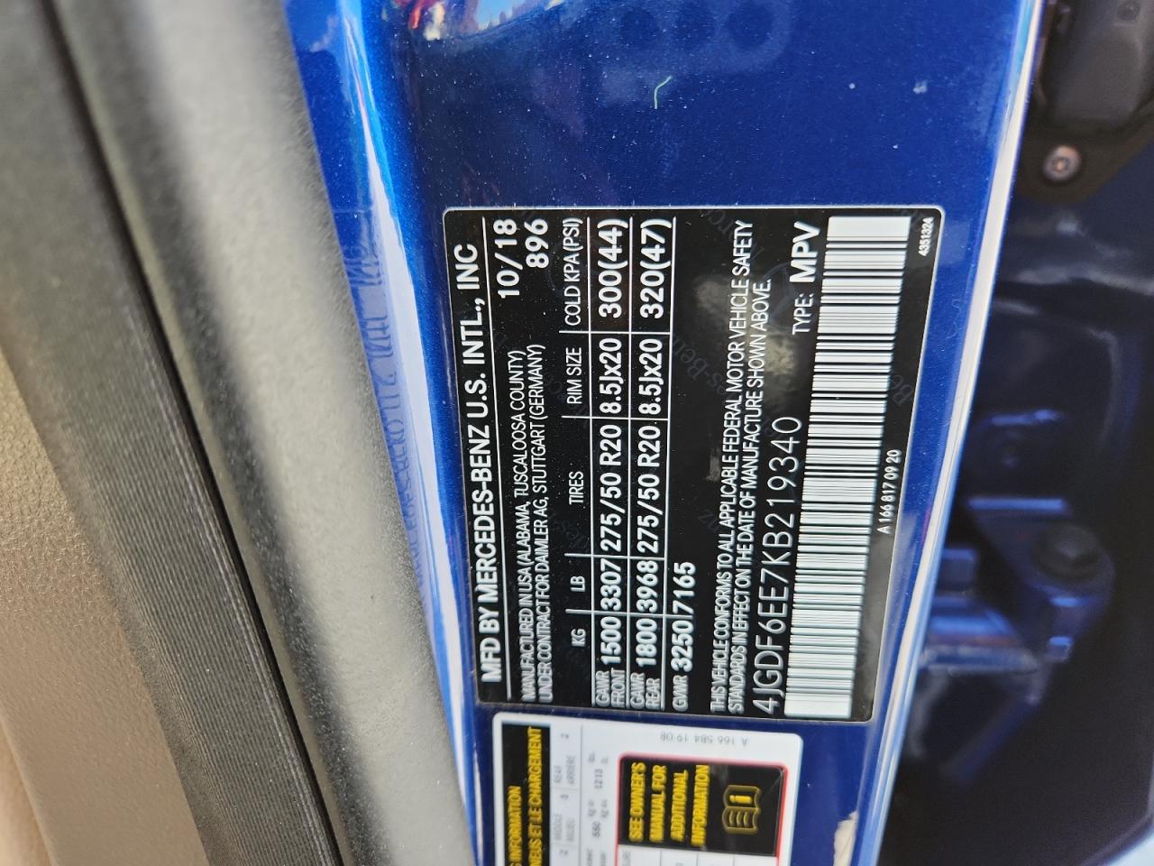 2019 Mercedes-Benz Gls 450 4Matic VIN: 4JGDF6EE7KB219340 Lot: 86144585