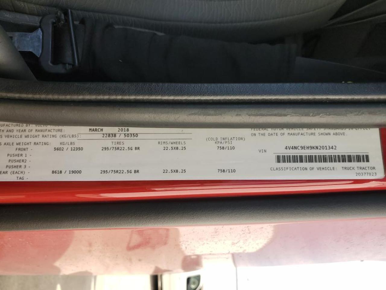 2019 Volvo Vnl Semi Truck VIN: 4V4NC9EH9KN201342 Lot: 84908445