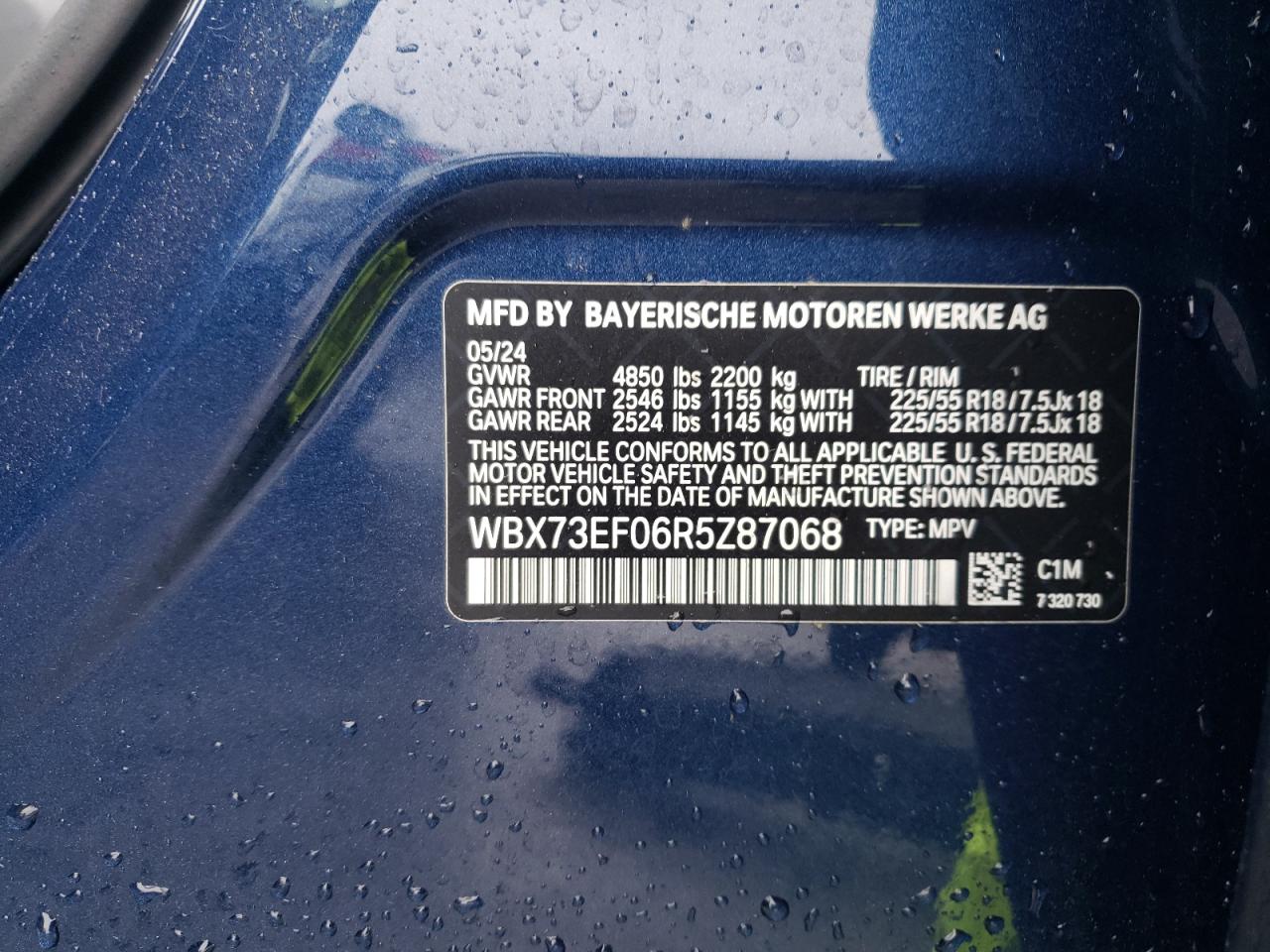 2024 BMW X1 xDrive28I VIN: WBX73EF06R5Z87068 Lot: 86455815