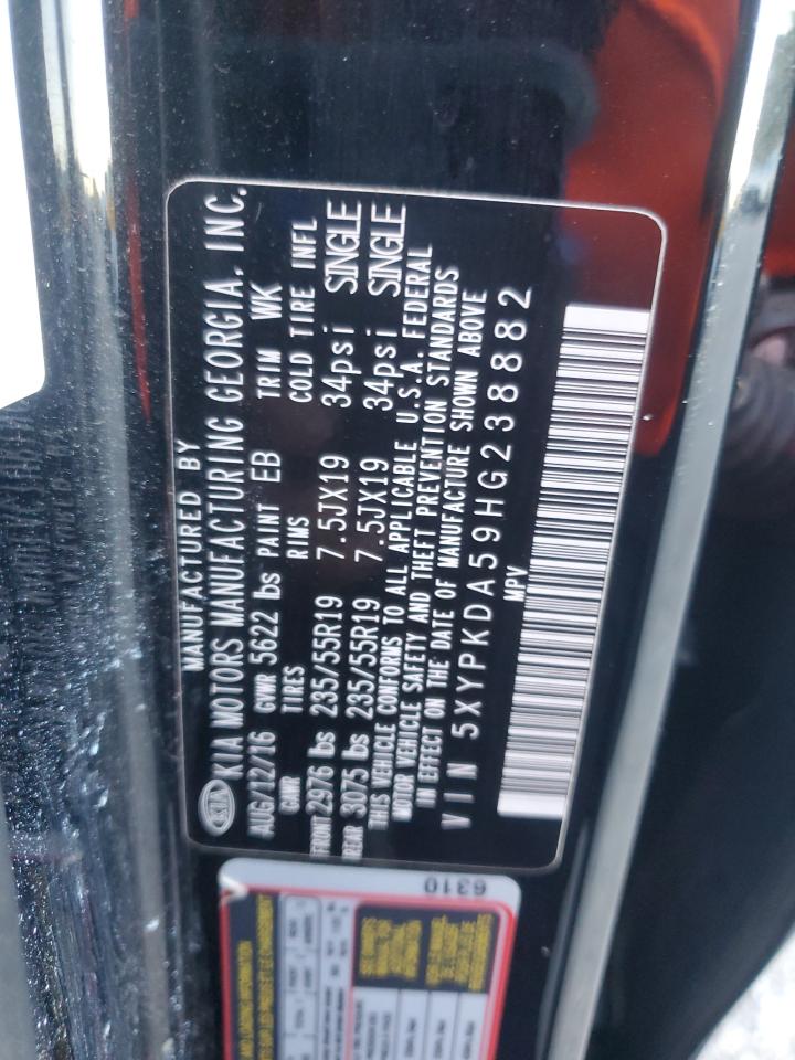 2017 Kia Sorento Sx VIN: 5XYPKDA59HG238882 Lot: 86688855