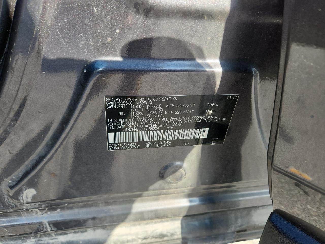 2018 Toyota Rav4 Le VIN: JTMZFREV0JJ158204 Lot: 82266285