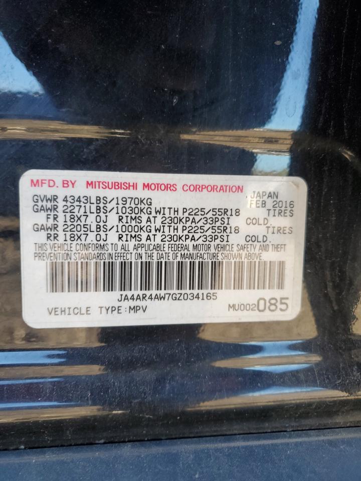 2016 Mitsubishi Outlander Sport Sel VIN: JA4AR4AW7GZ034165 Lot: 86877595