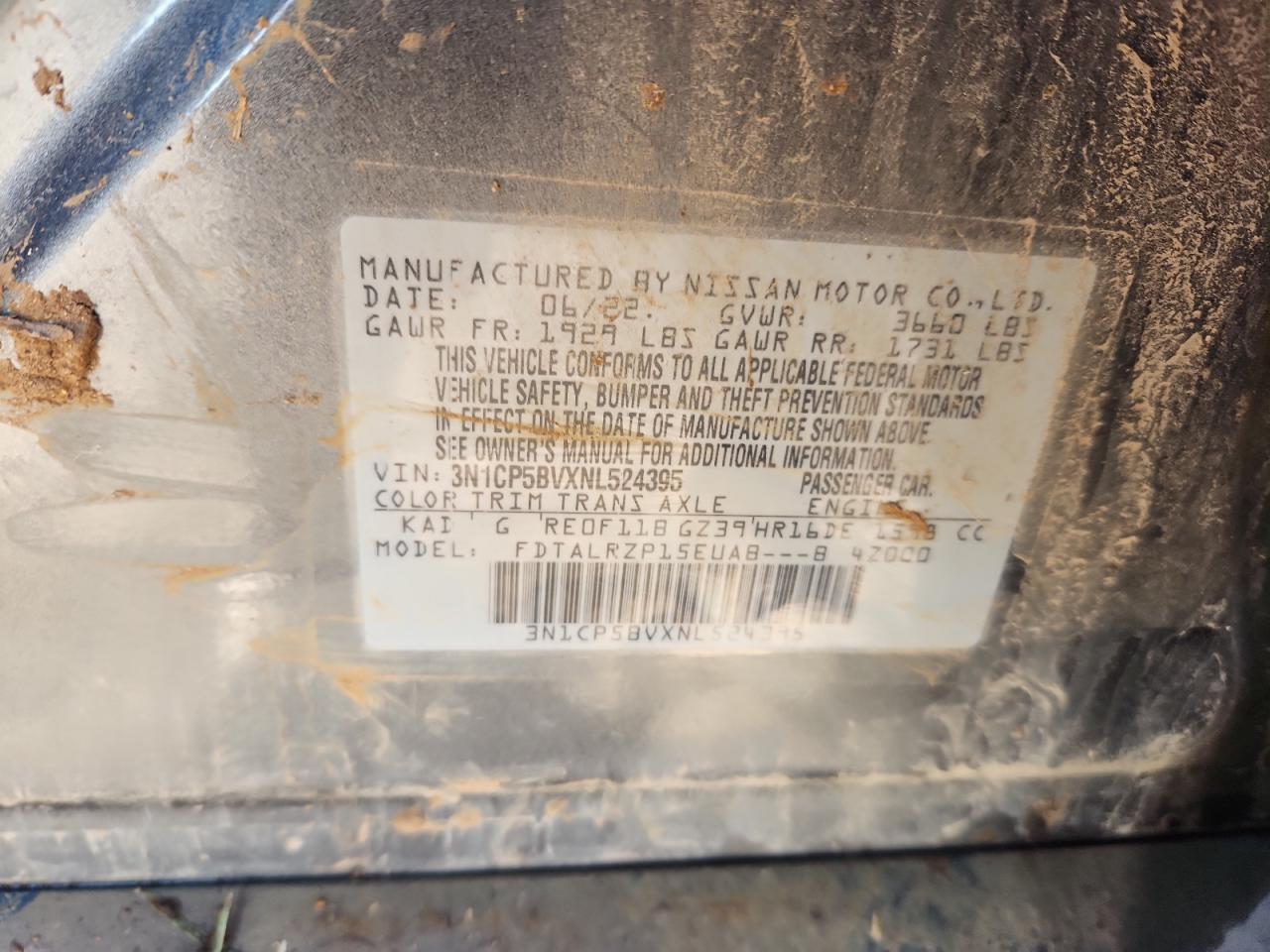 2022 Nissan Kicks S VIN: 3N1CP5BVXNL524395 Lot: 85408445